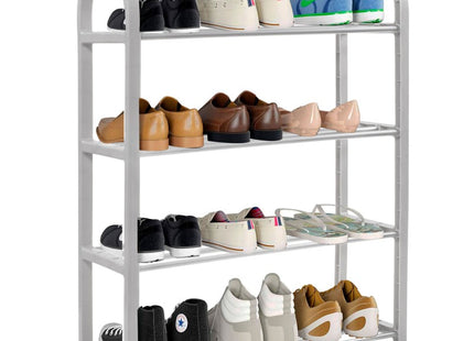 Springos Schoenenrek | 12 - 14 Paar Schoenen | 4 Laags | Kunststof/Metaal | Grijs