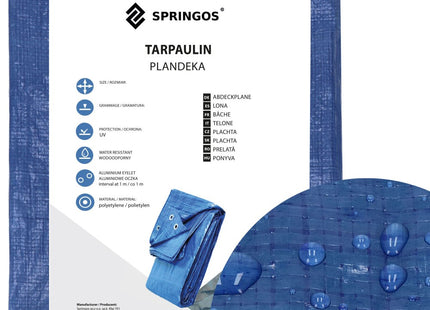 Afdekzeil | Dekzeil | Zeildoek | Waterdicht | PVC | 6 x 4 m | 60 g/m2 | Blauw