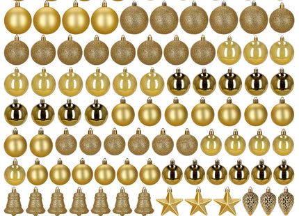 Kerstballen | 100 Stuks | Goud Tinten | Onbreekbaar