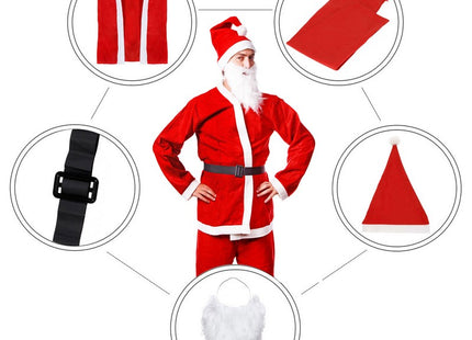 Kerstman Kostuum | 5-Delig | Rood