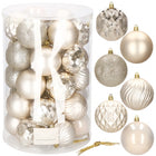 Kerstballen | 30 Stuks | 8 cm | Beige/Goud Tinten