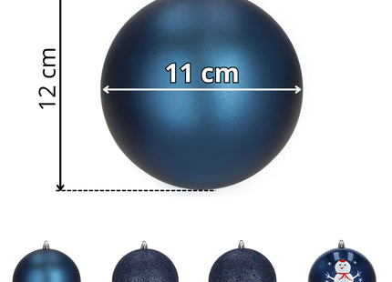 Kerstballen | 4 Stuks | 12 cm | Blauw