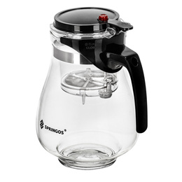 Springos Theepot | Glazen Theepot met Filter | Dubbel Zetsysteem | 1,65 L