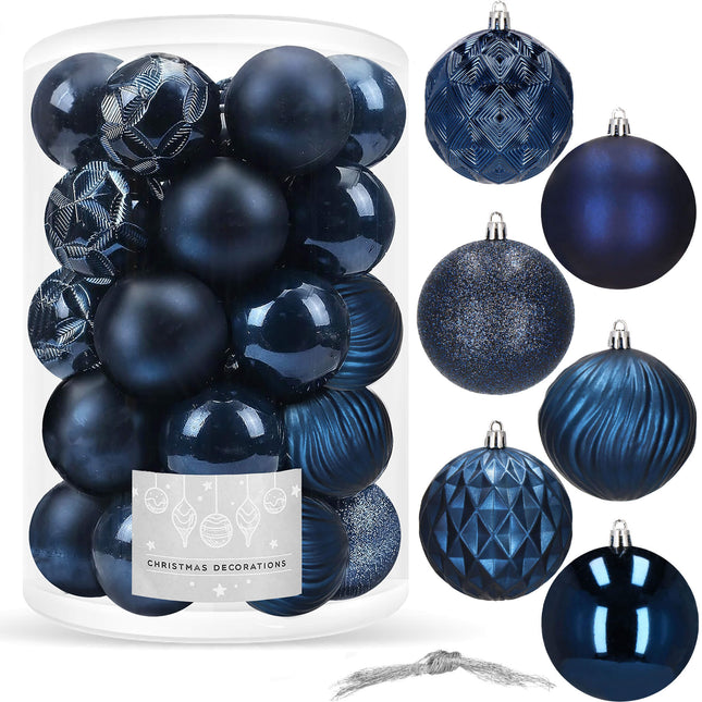 Kerstballen | 30 Stuks | 8 cm | Marineblauw