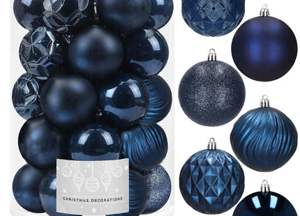 Kerstballen | 30 Stuks | 8 cm | Marineblauw
