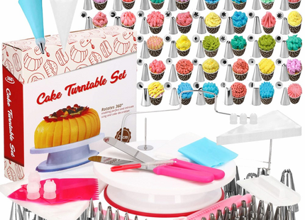Taart Decoratie Set | Draaiend Taartplateau | 200-Delig