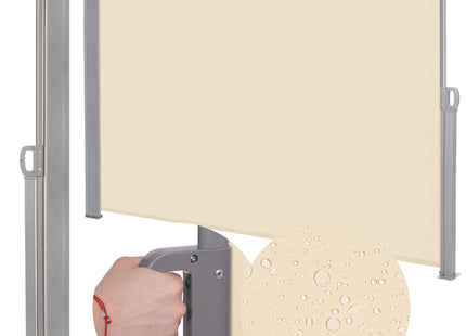 Windscherm - Tuinscherm - Oprolbaar - Waterbestendig - Staal - Aluminium - Lichtbeige - 350 X 180 CM