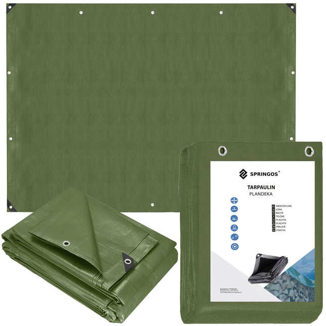 Afdekzeil | Dekzeil | Zeildoek | Waterdicht | PVC | 3 x 5 m | 120 g/m2 | Groen