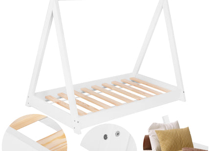 Kinderbed - Tipibed - Frame - Hout - Wit - 145 x 75cm