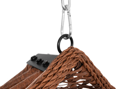 Hangstoel | Egg Hangstoel | XXL 125 cm | Inclusief Standaard & Kussen | Bruin/Rotan