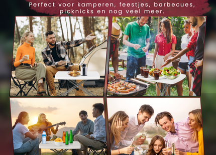 Campingtafel - Vouwtafel - 76 X 50 X 53,5 - Wit