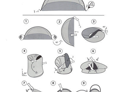 Strandtent | Pop-Up Strandtent | UV Filter | Inclusief Draagtas | 120 x 200 x 110 cm | Grijs/Blauw