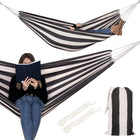 Hangmat | Extra Stevig | Inclusief Opbergtas | Zwart/Wit | 200 x 150 cm