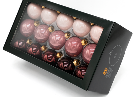Kerstballen Glas | 30 Stuks | Mix | Glas |  Glans | Roze