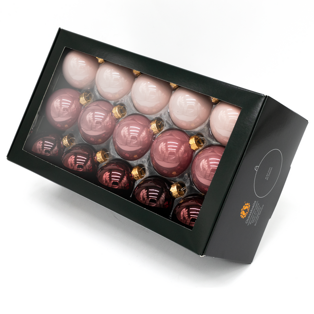 Kerstballen Glas | 30 Stuks | Mix | Glas |  Glans | Roze