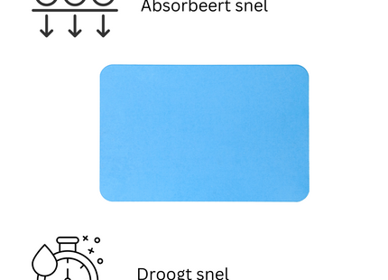 Badmat | Douchemat | Diatomiet | 60 x 40 x 0,9 cm | Blauw