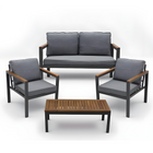 Tuinset - 4 Delig - Stoelen - Bank - Tafel - Bank - Grijs/Bruin