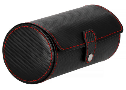 Horlogedoos - Horlogebox - Sieraden - Carbon -  Zwart  - 2 Horloges
