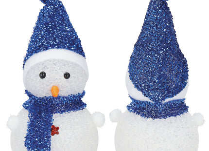Kerstversiering | Kerstdecoratie Voor Binnen | Kersthanger | Sneeuwpop | Lichtgevend | Blauw