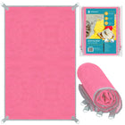 Strandmat | Strandkleed | Strandlaken | Zandvrij | 200 x 150 cm | Roze/Grijs