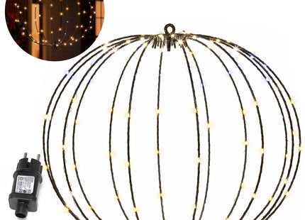 Lichtbol - Kerstversiering - Warm Wit - Witte Flash Optie - Indoor & Outdoor - 112 Led - 44 x 38 x 2 cm cm - Metaal