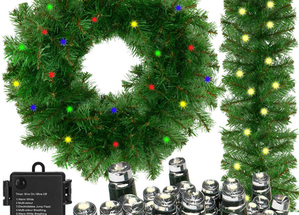 Kerstslinger | 270 cm | Lichtgevend | Multicolor | Warm Wit | 50 Led