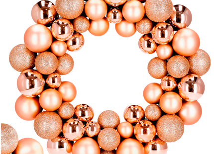 Kerstkrans | Kerst Decoratie | 34 cm | Goud | Rosegoud