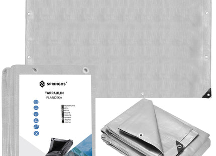 Afdekzeil | Dekzeil | Zeildoek | Waterdicht | PVC | 3 x 5 m | 130 g/m2 | Grijs