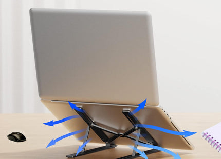 Laptopstandaard - Opvouwbaar - Standaard - Metaal - Zwart