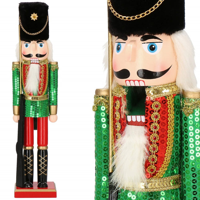 Notenkraker Kerst | 51 cm | Groen/Rood/Zwart