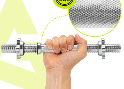 Korte Halterstang | Barbell | Chroomstaal | 36 cm | 1.8 KG | 28 MM