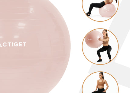 Fitnessballen - Yoga Bal - Pilates - Zwangerschap - Met Pomp - PVC - Roze - 150 Kg - 65 Cm
