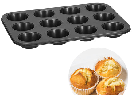 Bakvorm - Muffinvorm - Metaal - Grafiet - 35 x 26,5 cm