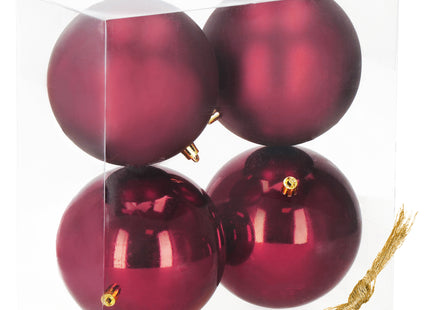 Kerstballen | 4 Stuks | 14 cm | Bordeaux