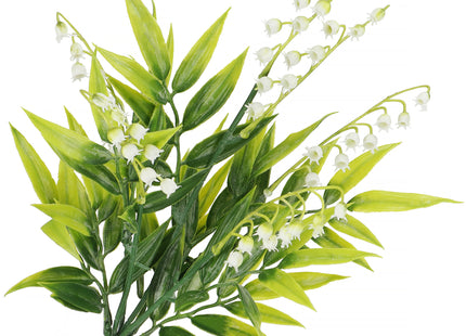 Kunstplant - Kunstbladeren- Sierboeket - Takken - Lelietje van dalen - 43 cm