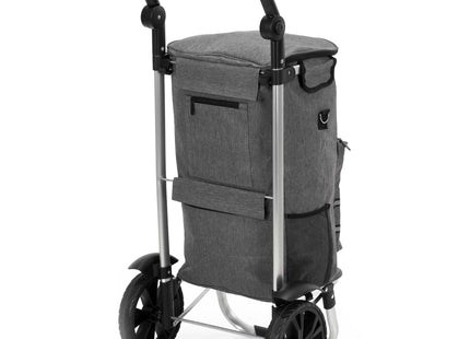 Boodschappentrolley - Boodschappenkrat - Opvouwbaar - Met Twee Wielen - Grijs - Zwart - 42 L - 30 KG - 100 x 47 CM