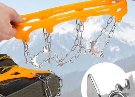 Sneeuwgripzolen Voor Wandelschoenen - Spikes voor Schoenen - Anti Slip - Oranje- 40-45