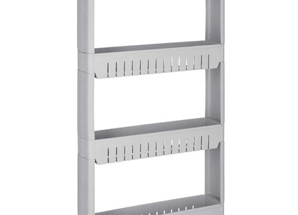 Keukentrolley | Keukentrolley Op Wieltjes | Badkamer Trolley | Opbergrek | 4 Niveaus | 101,5 x 54 x 12.5 cm | Grijs
