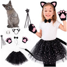 Kattenkostuum voor meisjes - Halloween -  7-delig - verkleedkostuum - kittenkostuum