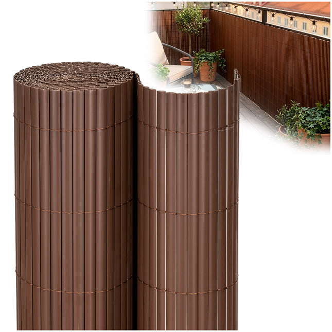 Balkonscherm - Privacyscherm - Hoge Kwaliteit - Waterbestendig - UV-bescherming - 1x4 m - Bruin - PVC