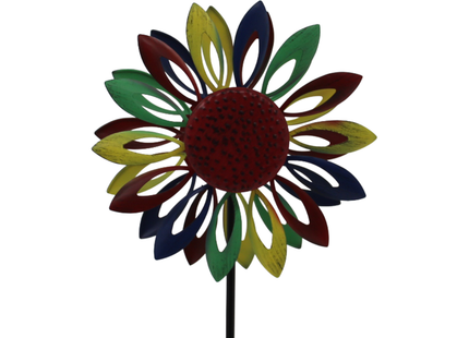 Windspinner - Windmolen - Windijzers - Tuinsteker - Tuinbeeld - Grondpin - Metaal - Flower - Bloem