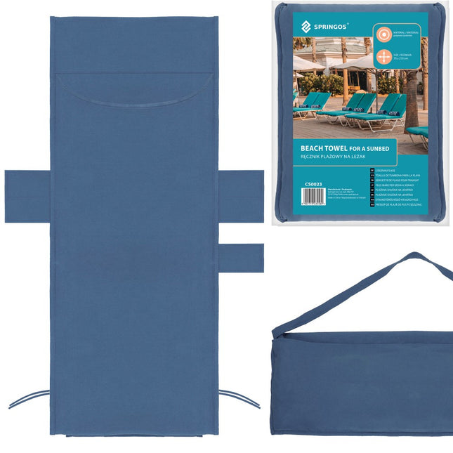 Strandlaken Voor Ligbed | Badlaken | Strandhanddoek | Microvezel | 210 x 75 cm | Marineblauw