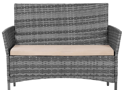 Tuinset - 4 Delig - Stoelen - Bank - Tafel - Rotan - Grijs