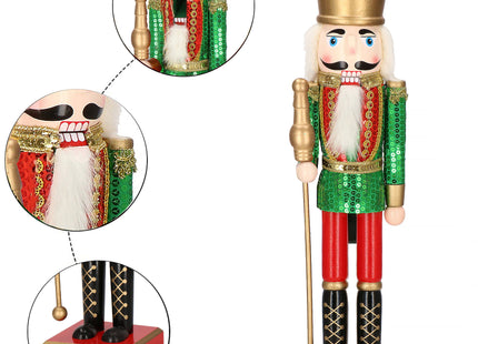 Notenkraker Kerst | 51 cm | Groen/Rood/Goud/Zwart
