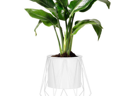 Staande Bloempot | Plantenbakken | Bloempothouder | Metaal Wit | 26.5 cm