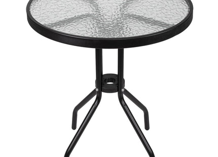 Tuinset | Balkonset | Bistroset | 3-delig | Tafel + 4 Stoelen | Zwart/Bruintinten