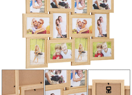 Fotolijst - 12 Foto's - Collage - Staand/Liggend -  61,5 x 46 cm - Bruin