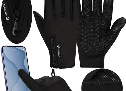 Handschoenen - Touch - Zwart - Nylon - Unisex - Maat L