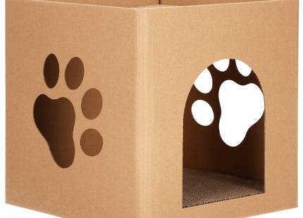 Krabpaal - Kattenhuis - Kartonnen - Huis - 2 Etages - 30 X 30 X 30 Cm