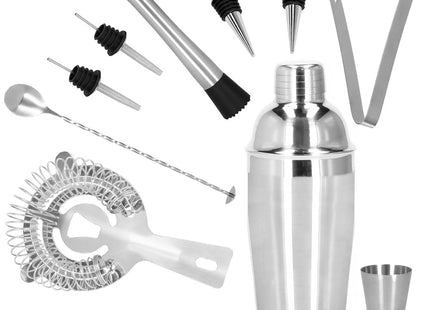 Cocktail Set | 12-Delige Cocktail Shaker Set | RVS | Zilverkleurig